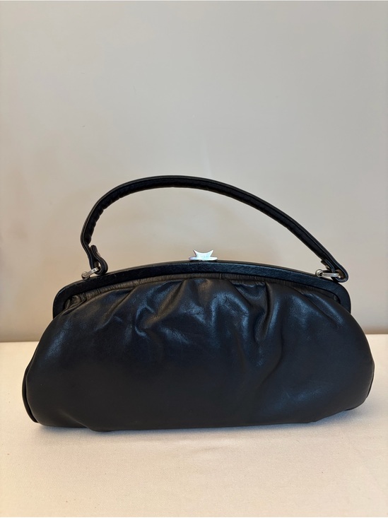 Paragon Handbags - Vintage 1960s Paragon Black Genuine Leather Top Handle Frame Purse Canada